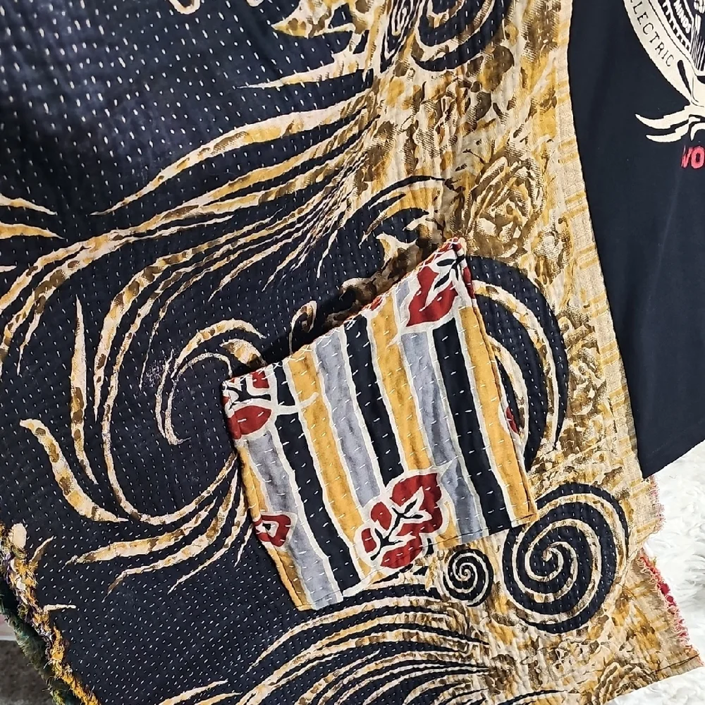 Black Sabbath Fringed Kantha Top - Picture 3 of 7